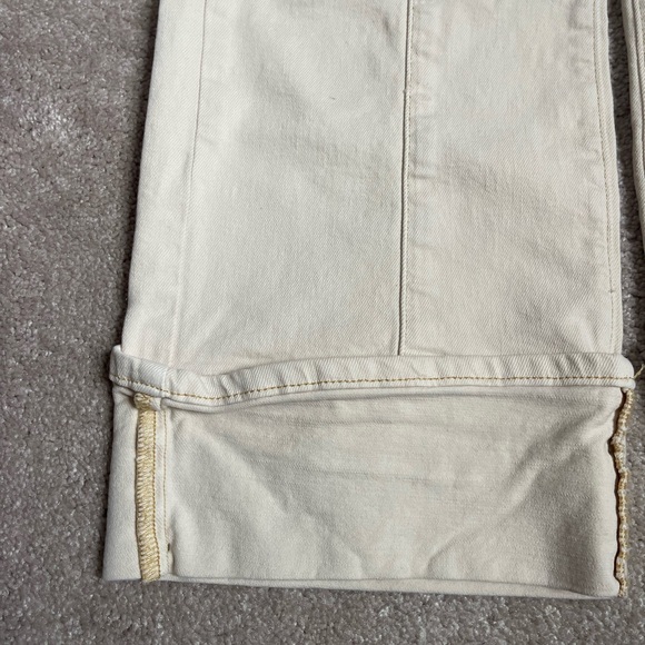 Pilcro Anthropologie sz 25 buttery cream Denim wide cuff wide leg jeans - Picture 2 of 10